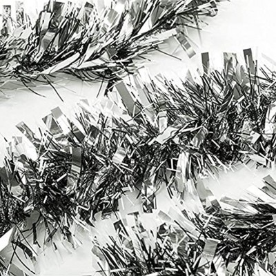 ZB Lot de 3 guirlandes de Noël de 2,1 m Épaisses et scintillantes Décorations de fête classiques à suspendre 10,2 cm de large chacune