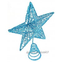 Abaodam Décoration de sapin de Noël en forme d'étoile bleue pailletée 9. 84 Décoration de sapin de Noël Décoration pour la maison ou la fête