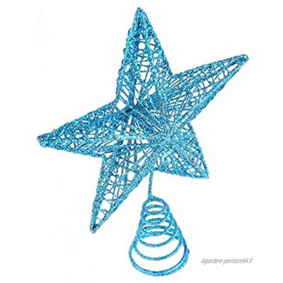 Abaodam Décoration de sapin de Noël en forme d'étoile bleue pailletée 9. 84 Décoration de sapin de Noël Décoration pour la maison ou la fête
