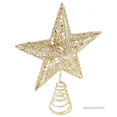 Abaodam Décoration de sapin de Noël en forme d'étoile dorée à paillettes 9. 84 Décoration de sapin de Noël Décoration pour la maison ou une fête