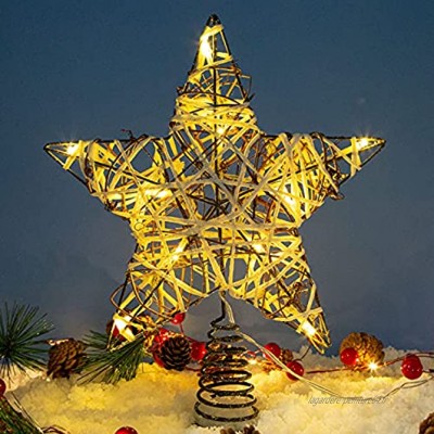 Cimier de sapin de Noël en forme d'étoile épaisse Blanc
