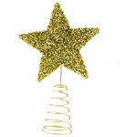 Clever Creations Étoile pour Sapin de Noël en Plastique Brillant résistant aux Chocs décoration de fête pour Toute Taille de Sapin doré 17,8 cm