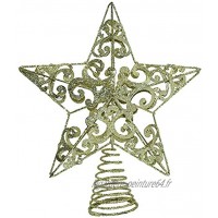 Fashionikon Étoile dorée à paillettes métalliques pour sapin de Noël 25 cm