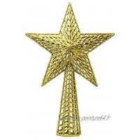 Générique Cimier de Sapin étoile dorée pailletée 27 cm