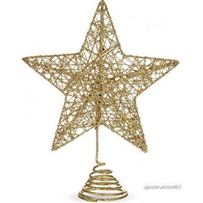 Gisela Graham doré pailleté Grille métal sapin de Noël supérieur étoile dessus décoration par cubsco