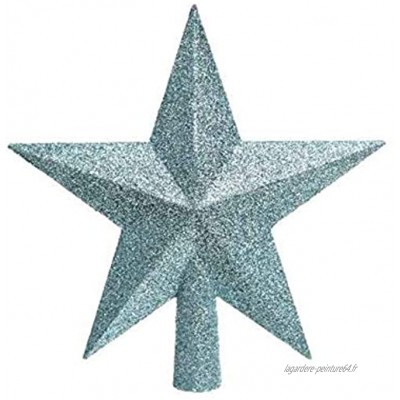 Kaemink Décoration de sapin de Noël en forme d'étoile à cinq branches Bleu givré 19 cm
