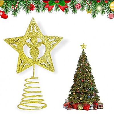 KATELUO Etoile Sapin Noel,Décoration Sapin Noel,Étoile pour Sapin de Noël,Les étoiles réutilisables en Forme d'arbre sont des Accessoires idéaux pour créer Une Ambiance Festive.