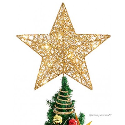 STOBOK Star Arbre de Noël Haut de Forme-Or noël Arbre étoile Haut de Forme pour la décoration darbre de Noël 25 x 30 cm
