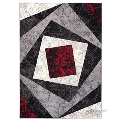 Carpeto Rugs Tapis Salon Noir 200 x 300 cm Moderne Geometrique Monaco Collection