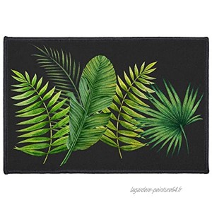 douceur d'intérieur tapis deco rectangle 40 x 60 cm imprime tropical green