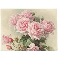 Lindeng Paillasson en caoutchouc antidérapant Motif roses victoriennes Rose 60 x 40 cm