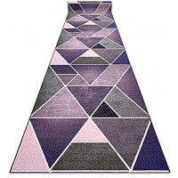 Tapis de Couloir Triangles antidérapant pour la Cuisine Le Hall Le Couloir Solide Violet 57x260 cm