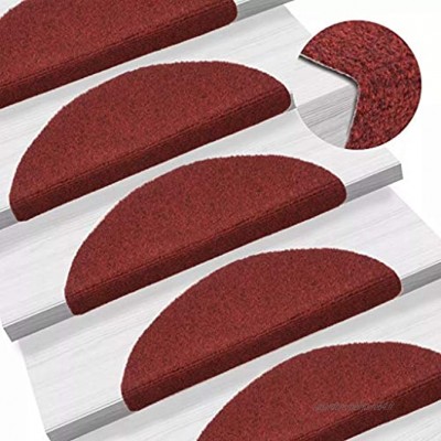 GOTOTOP ProStair Lot de 15 tapis antidérapants adhésifs pour marches d'escalier Rouge 54 x 16 x 4 cm