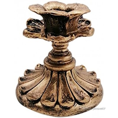 Kemelo Resin Retro Bougeoirs Tea Light Décorations Classique Lotus Bougies Stand Cire Bougeoirs pour Tables A 8X8.5Cm