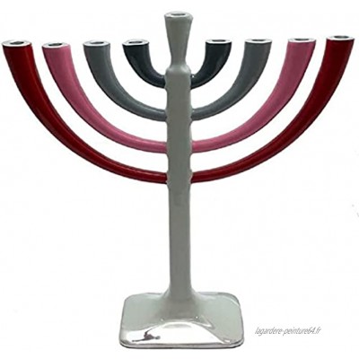 Menorah Bougie en émail 9 branches Hanouka décoration argentée luxueuse cadeau de vacances judaïsme Hanukah