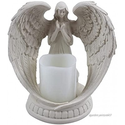 TYEHH métier figurine ange résine Creative électronique chandelier famille ange décoratif ruban porte-micro bougie cadeau de mariage Color : White
