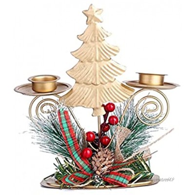 YTNGYTNG Bougeoirs Chandelier de Noël Chandelier en métal Ornements Santa Claus Elk Snowflake Chandelier Décoration Bougeoir Color : F