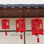 Dcolor 3 PIèCES SéRies Nouvel An Lanterne DéCorative Fu Sentait Lanterne Chinoise Rouge Lanterne Suspendue
