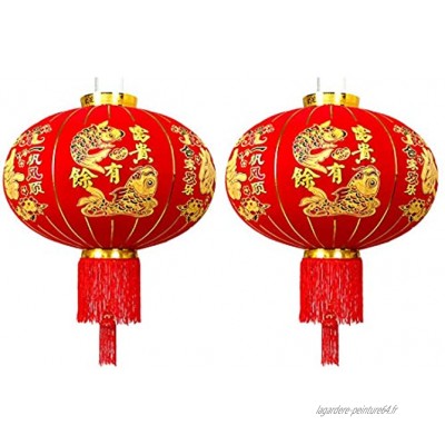 Polai 2 Pièces Lampion Chinois Lanterne Chinoise Rouge Lanternes Décoratives pour Le Nouvel an Chinois Ø 58cm