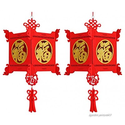 Uonlytech 2Pcs Décorations de Lanterne Chinoise Rouge Pendentifs de Lanterne de Festival Chinois pour Le Nouvel an Chinois Festival Du Printemps Chinois Mariage Décor de Fête de Festival de