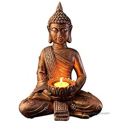 DELITLS Bougeoir Bouddha en méditation pour intérieur ou extérieur Décoration d'intérieur ancien taille : type 2