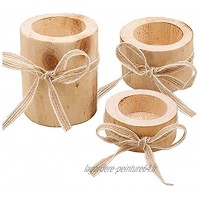 Lot de 3 bougeoirs en bois naturel pour bougies chauffe-plats avec corde de chanvre pour décoration de bureau Couleur : kaki Taille : 3 pièces
