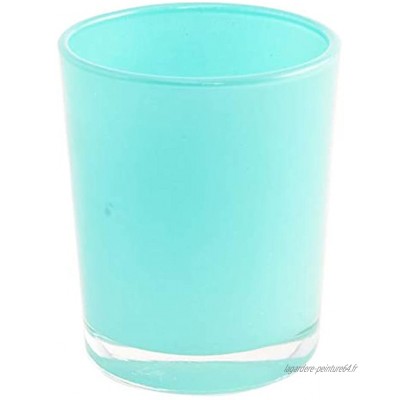 1001decotable 6 Photophores en verre design turquoise clair