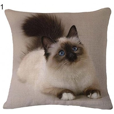 Jolie housse de coussin avec motif représentant un chat En lin Pour canapé maison voiture Couleur 1# Taille unique