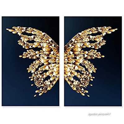 Dims Impression artistique sur toile Motif papillons abstraits Pour chambre à coucher maison Décoration murale Couleur : Frameless Dimensions : 80 x 100 cm