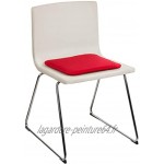 Brandsseller Lot de 4 coussins de chaise carrés en feutre 35 x 35 x 2 cm Rouge