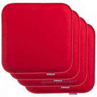 Brandsseller Lot de 4 coussins de chaise carrés en feutre 35 x 35 x 2 cm Rouge