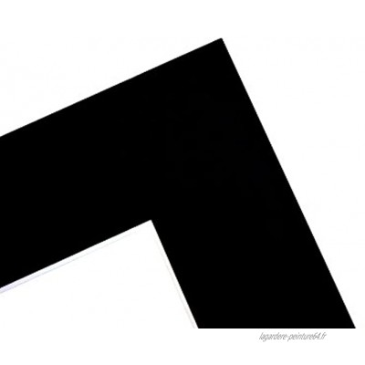 5 passe-partout Noir 30 x 20 cm mesure extérieure pour photos estampes tableaux-Idéal pour cadres Conf. 5 pièces-Couleur Noir