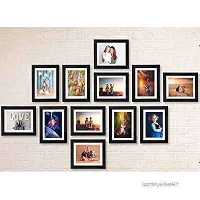 AG Crafts Lot de 12 cadres photo classiques avec passe-partout 15,2 x 20,3 cm 12 avec passe-partout Noir avec passe-partout