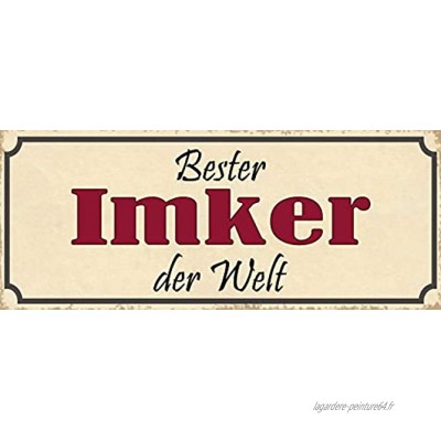 Generisch Plaque métallique avec inscription « Bester IMKER der Welt » 10 x 27 cm