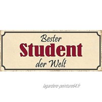 Generisch Plaque métallique avec inscription « Bester Student der Welt » 10 x 27 cm
