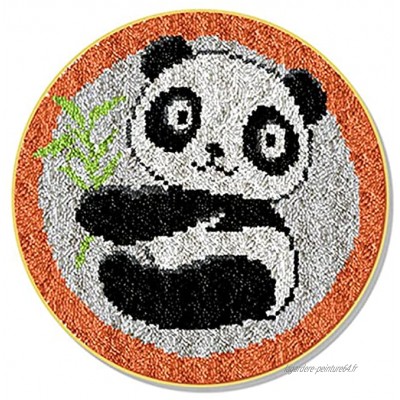 Kaxofang Kit de Crochet de Verrouillage Kits de Fil de Crochet Bricolage Tapis de Panda de 20,4 X 20,4 Pouces Faisant de L'Artisanat pour Les Enfants Adultes et DéButants